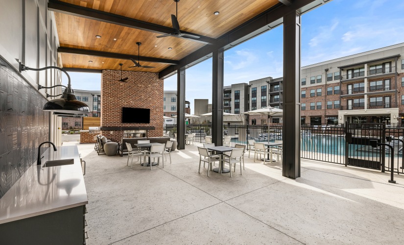 Expansive Pool Deck with Lounge & Entertainment 